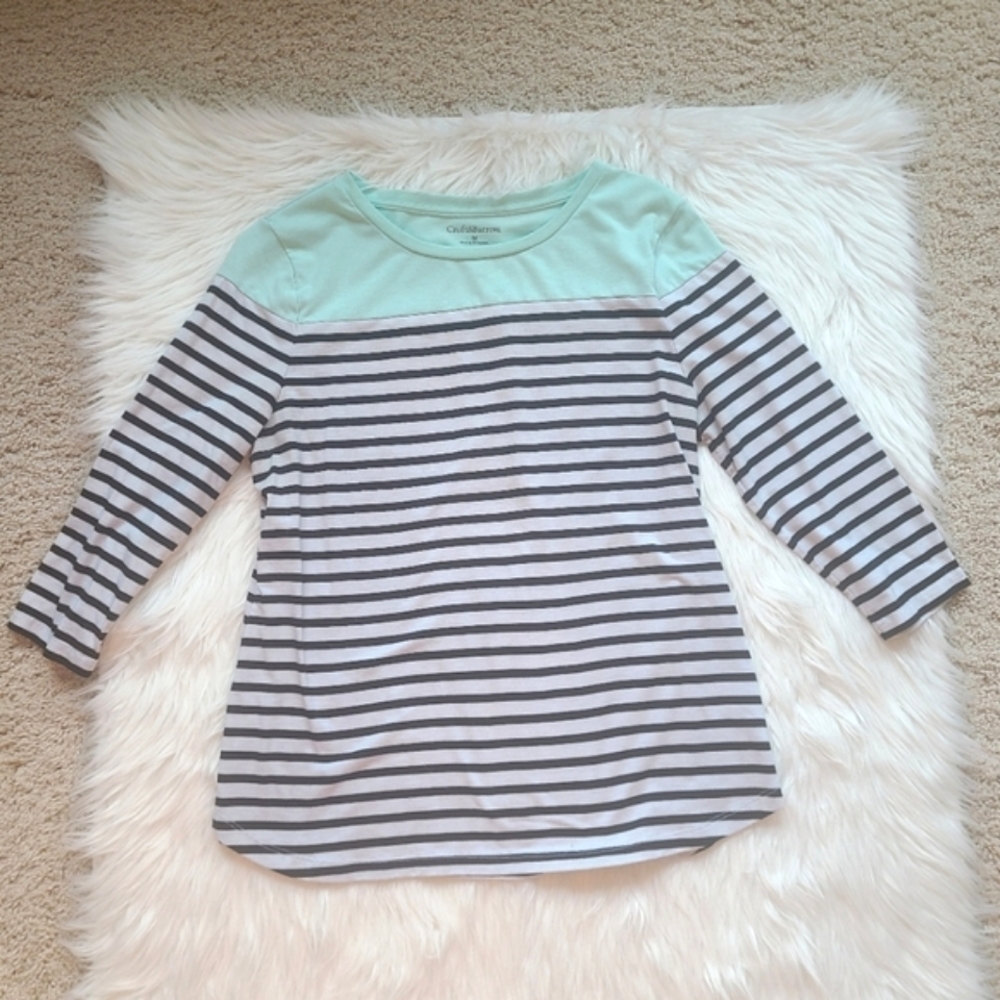 Croft & Barrow 3/4 Sleeve Striped T-shirt - Picture 5 of 15